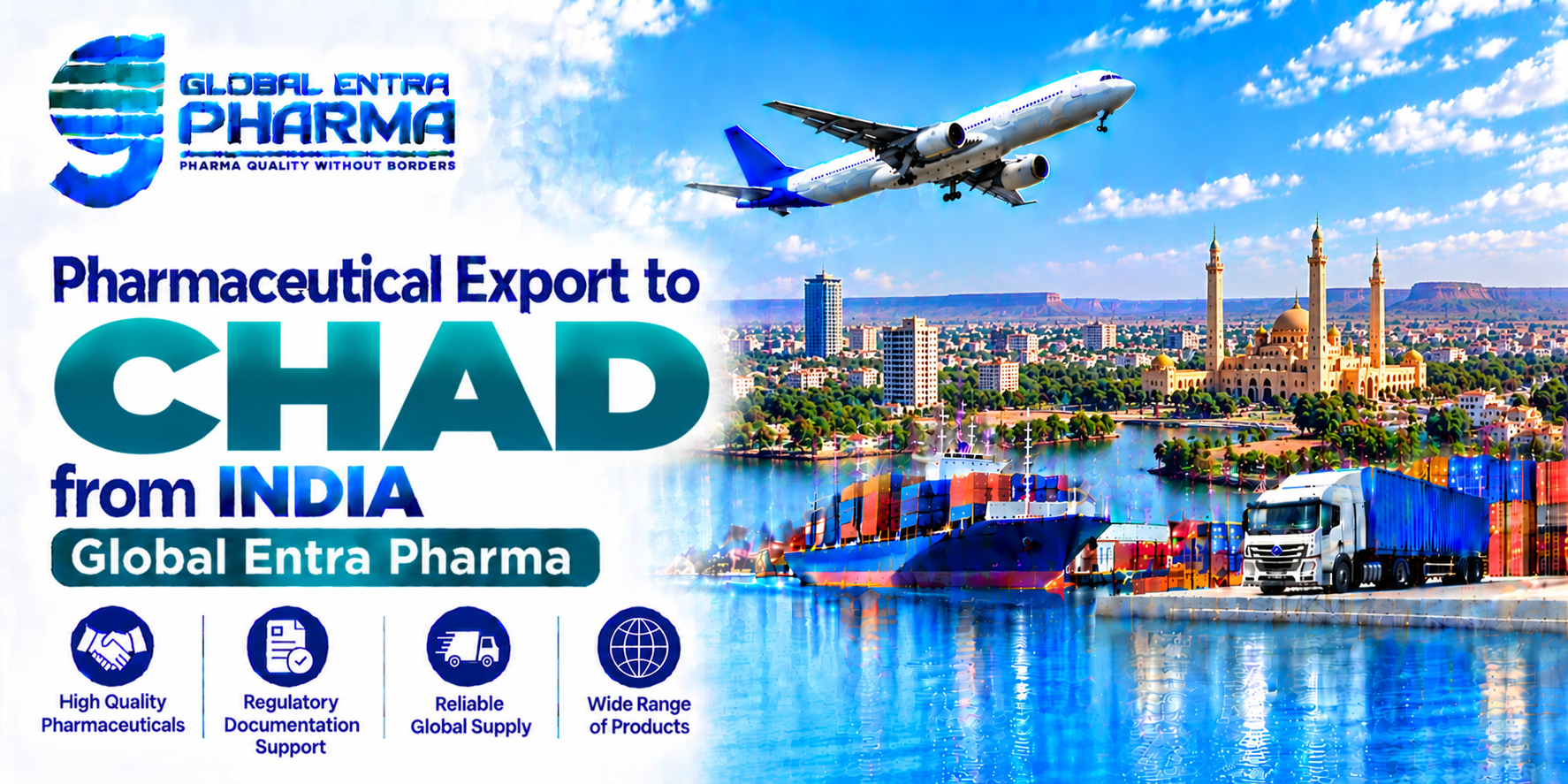 Pharmaceutical Export to Chad from India | Global Entra Pharma